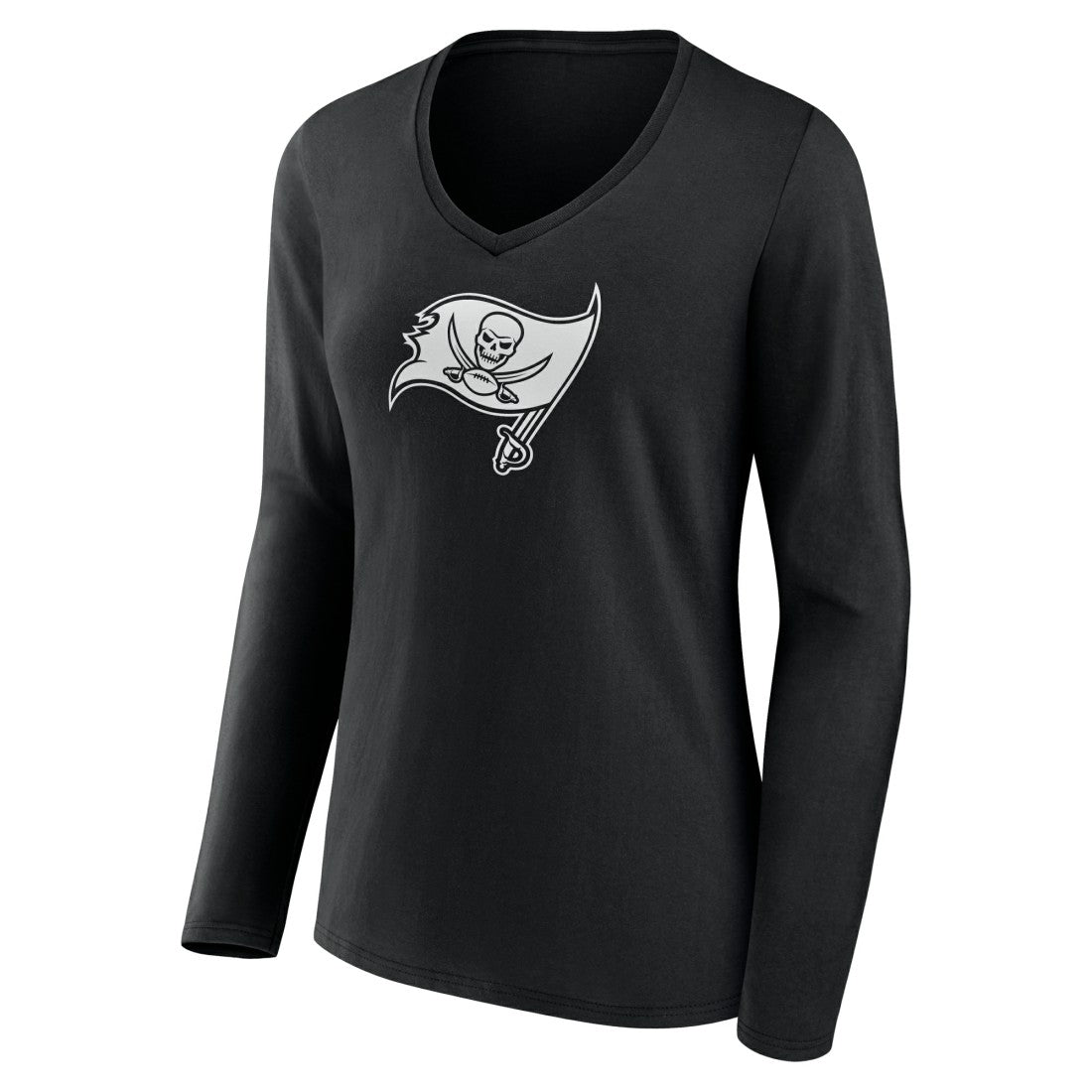 Tampa Bay Buccaneers Women's Personalized Name & Number Monochrome Long Sleeve V-Neck T-Shirt - Black sale