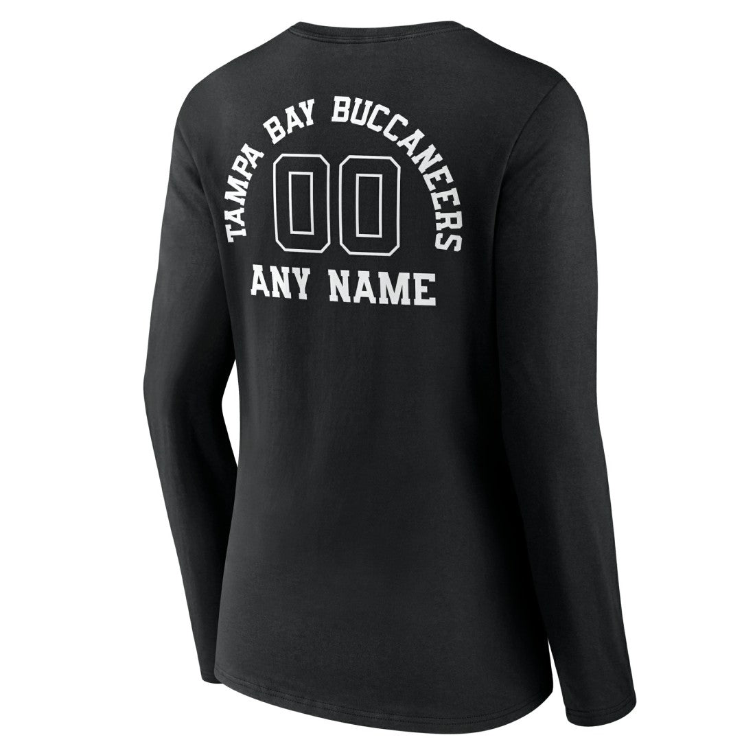 Tampa Bay Buccaneers Women's Personalized Name & Number Monochrome Long Sleeve V-Neck T-Shirt - Black sale