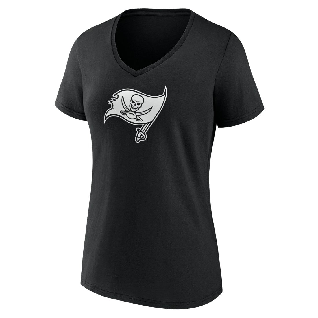 Tampa Bay Buccaneers Women's Personalized Name & Number Monochrome V-Neck T-Shirt - Black on sale