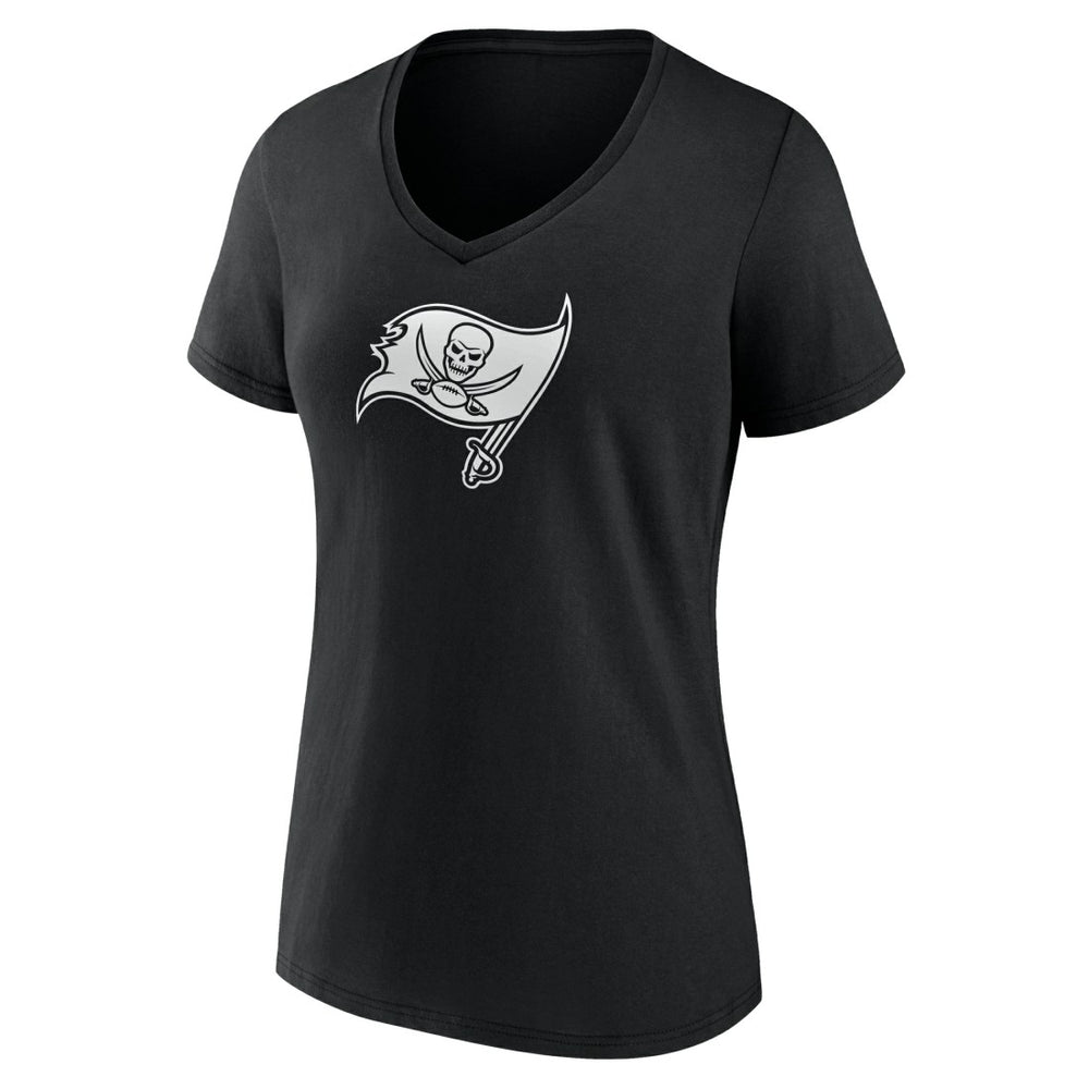 Tampa Bay Buccaneers Women's Personalized Name & Number Monochrome V-Neck T-Shirt - Black on sale