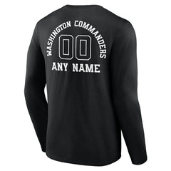 Washington Commanders Personalized Name & Number Monochrome Long Sleeve T-Shirt - Black discount
