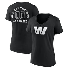 Washington Commanders Women's Personalized Name & Number Monochrome V-Neck T-Shirt - Black outlet