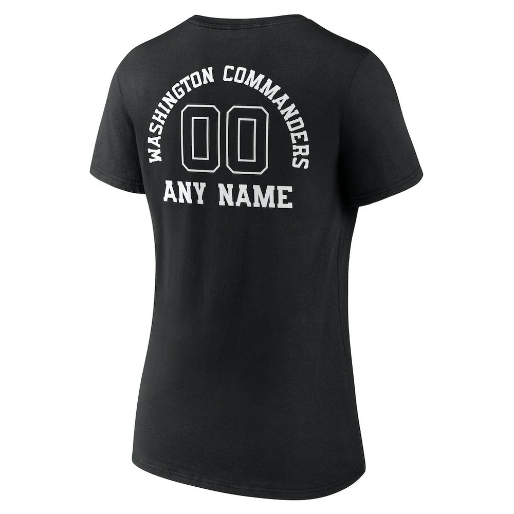 Washington Commanders Women's Personalized Name & Number Monochrome V-Neck T-Shirt - Black outlet