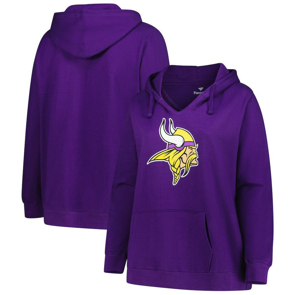 Minnesota Vikings Women's Plus Size V-Neck Pullover Hoodie - Purple on sale