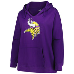 Minnesota Vikings Women's Plus Size V-Neck Pullover Hoodie - Purple on sale