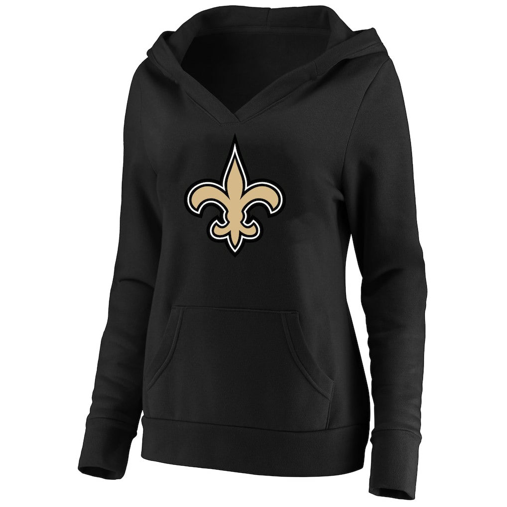 New Orleans Saints Women's Plus Size V-Neck Pullover Hoodie - Black online