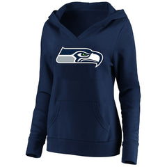 Seattle Seahawks Women's Plus Size V-Neck Pullover Hoodie - College Navy on sale