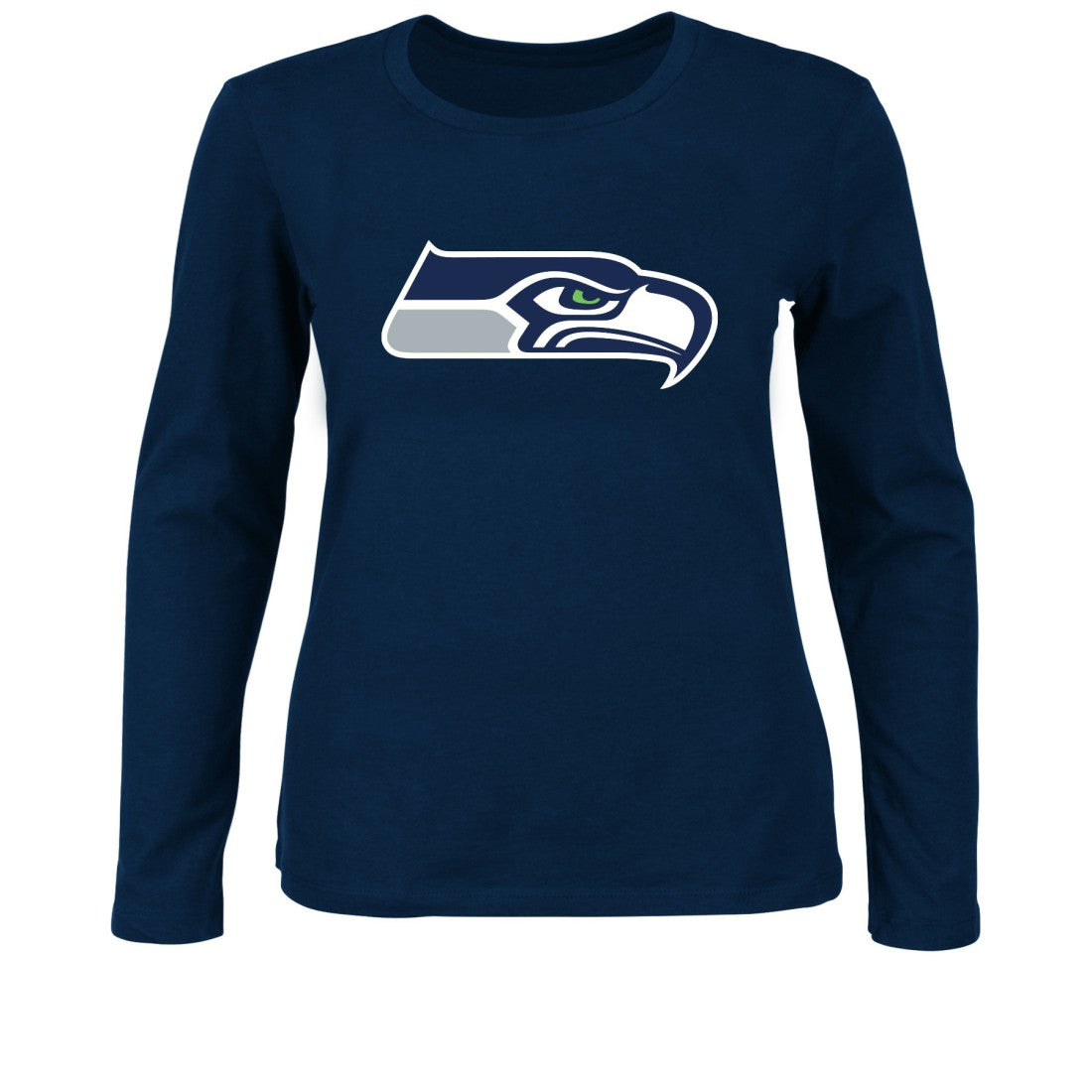 Seattle Seahawks Women's Plus Size Long Sleeve T-Shirt - College Navy cheap