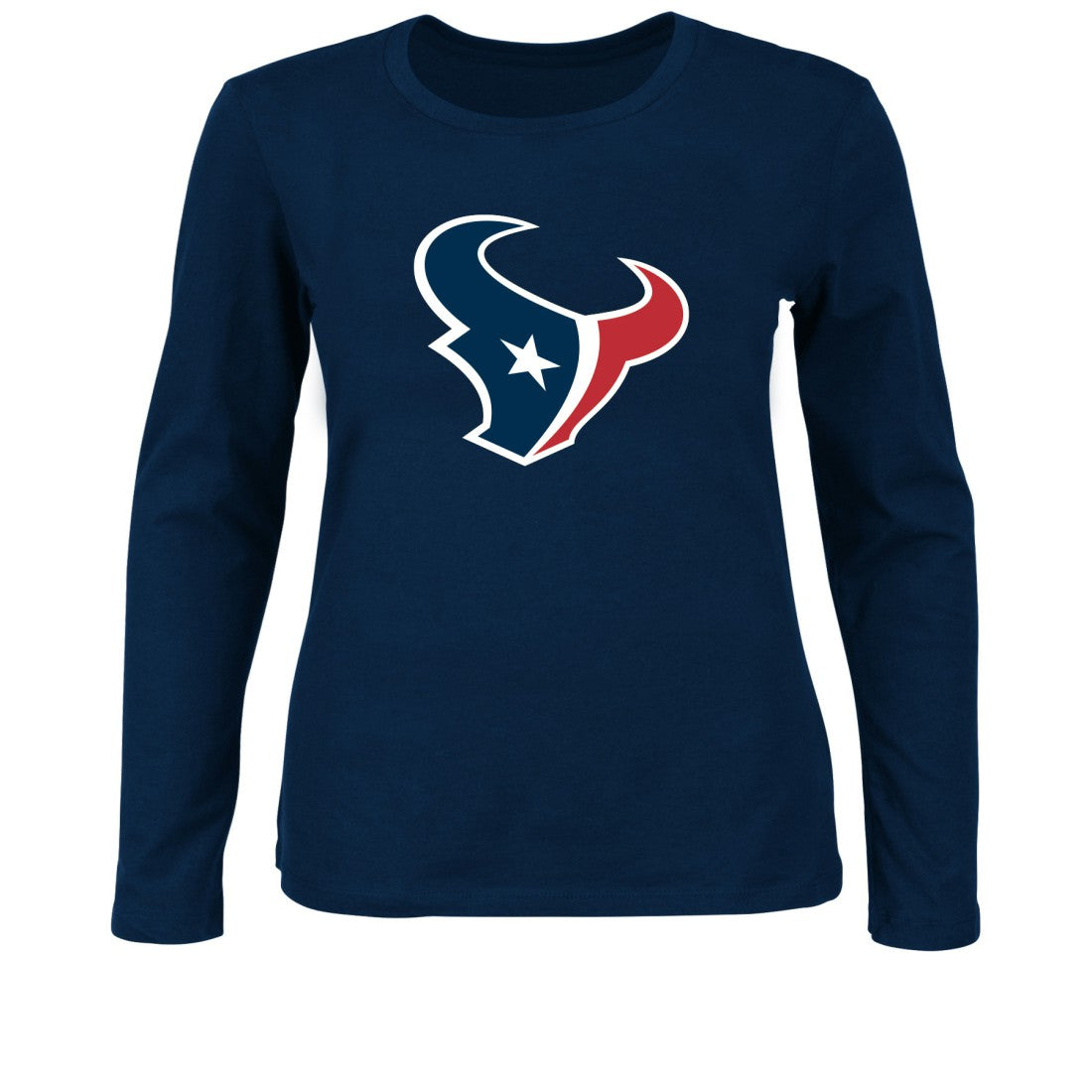 Houston Texans Women's Plus Size Long Sleeve T-Shirt - Navy discount