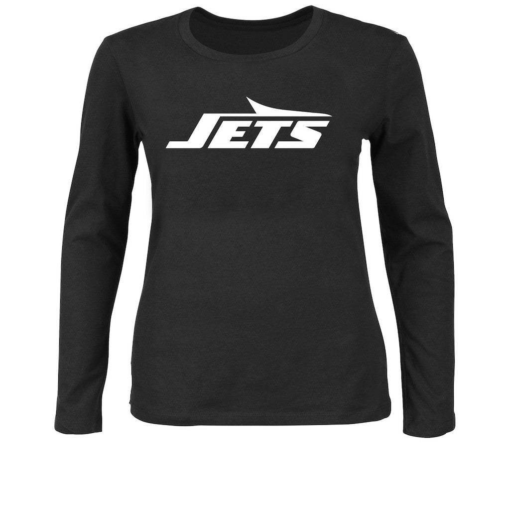 New York Jets Women's Plus Size Long Sleeve T-Shirt - Black cheap