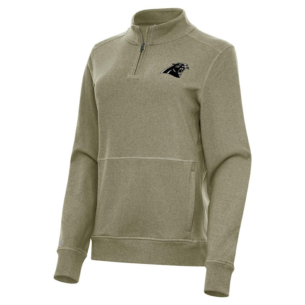 Carolina Panthers Antigua Women's Crush Quarter-Zip Top - Olive cheap