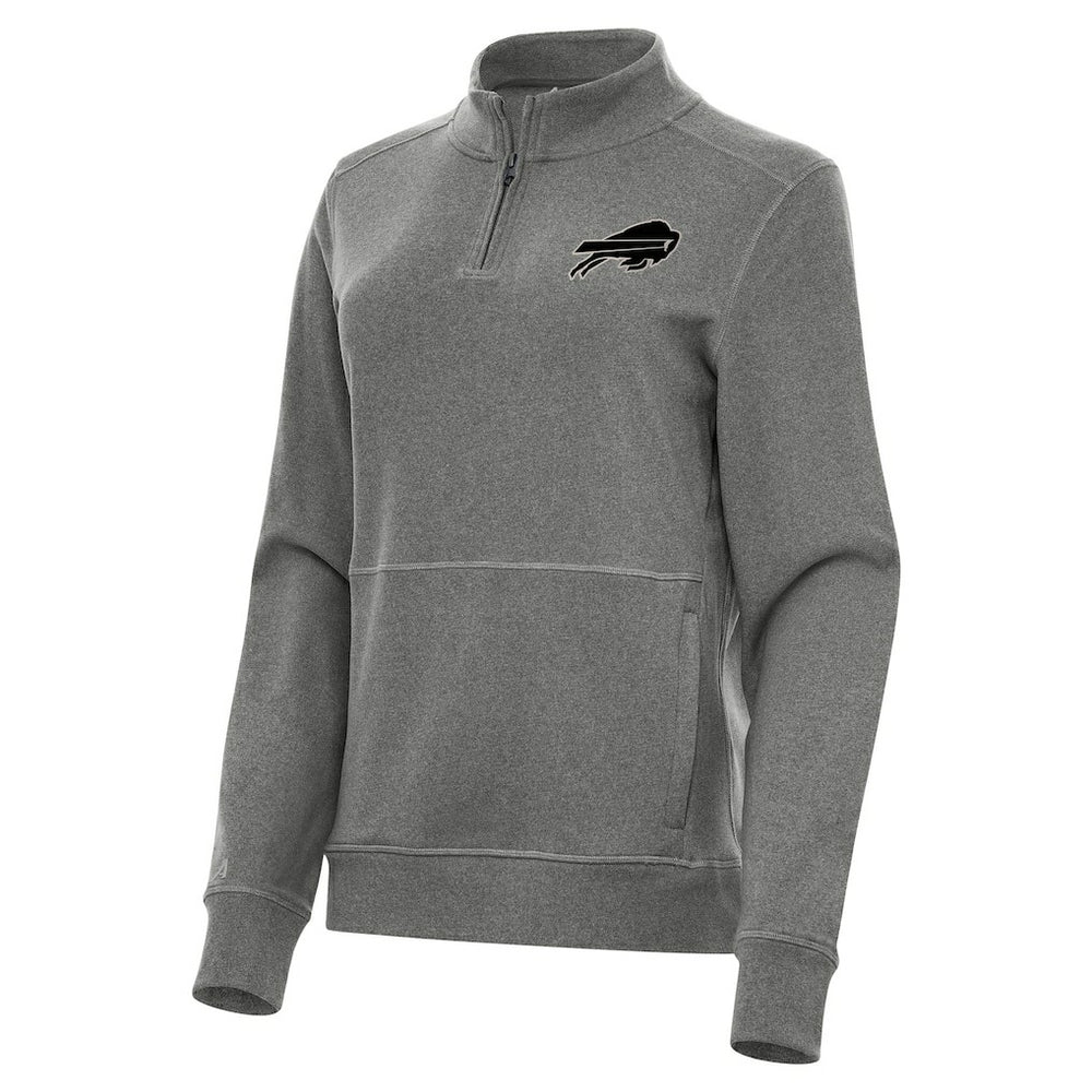 Buffalo Bills Antigua Women's Crush Quarter-Zip Top - Heather Black discount