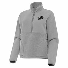Detroit Lions Antigua Women's Brushed Carbon Figure Half-Zip Pullover Sweatshirt – Gray on sale