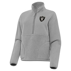Las Vegas Raiders Antigua Women's Brushed Carbon Figure Half-Zip Pullover Sweatshirt – Gray sale