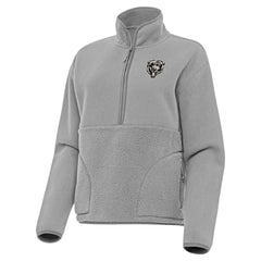 Chicago Bears Antigua Women's Brushed Carbon Figure Half-Zip Pullover Sweatshirt – Gray outlet
