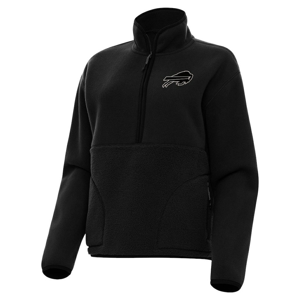 Buffalo Bills Antigua Women's Brushed Carbon Figure Half-Zip Pullover Sweatshirt – Black outlet