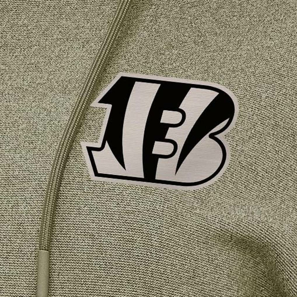 Cincinnati Bengals Antigua Women's Justice Pullover Hoodie - Olive on sale