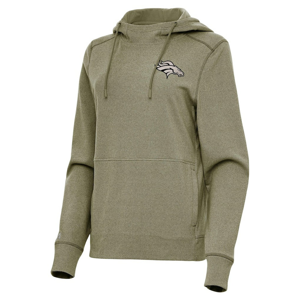 Denver Broncos Antigua Women's Justice Pullover Hoodie - Olive outlet