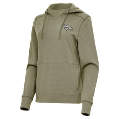 Denver Broncos Antigua Women's Justice Pullover Hoodie - Olive outlet