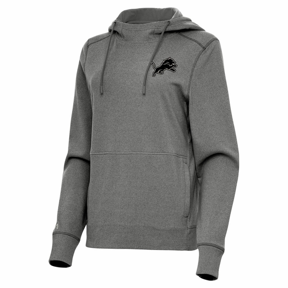 Detroit Lions Antigua Women's Justice Pullover Hoodie - Heather Black outlet