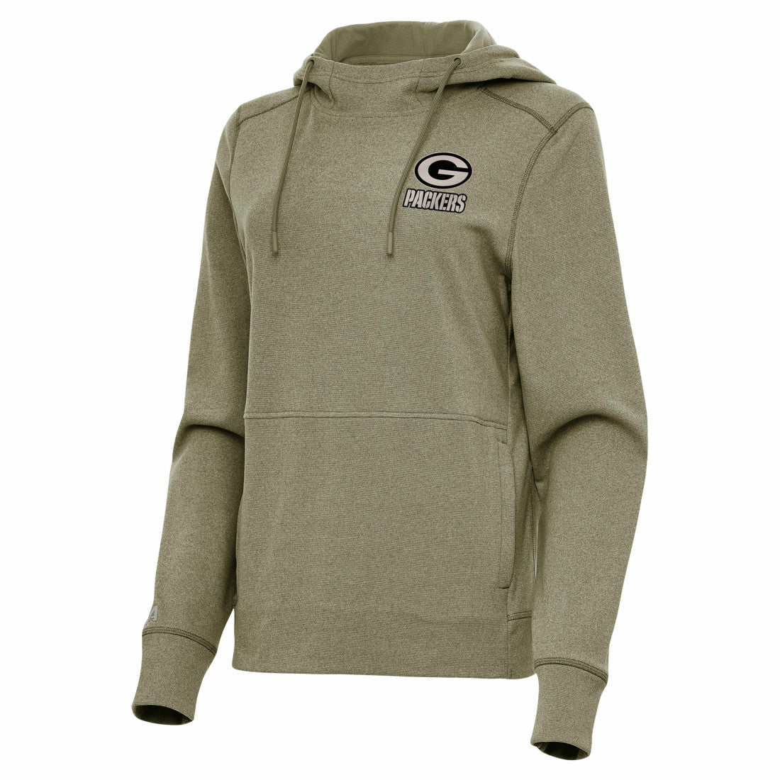Green Bay Packers Antigua Women's Justice Pullover Hoodie - Olive sale