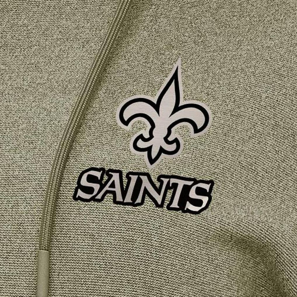 New Orleans Saints Antigua Women's Justice Pullover Hoodie - Olive sale