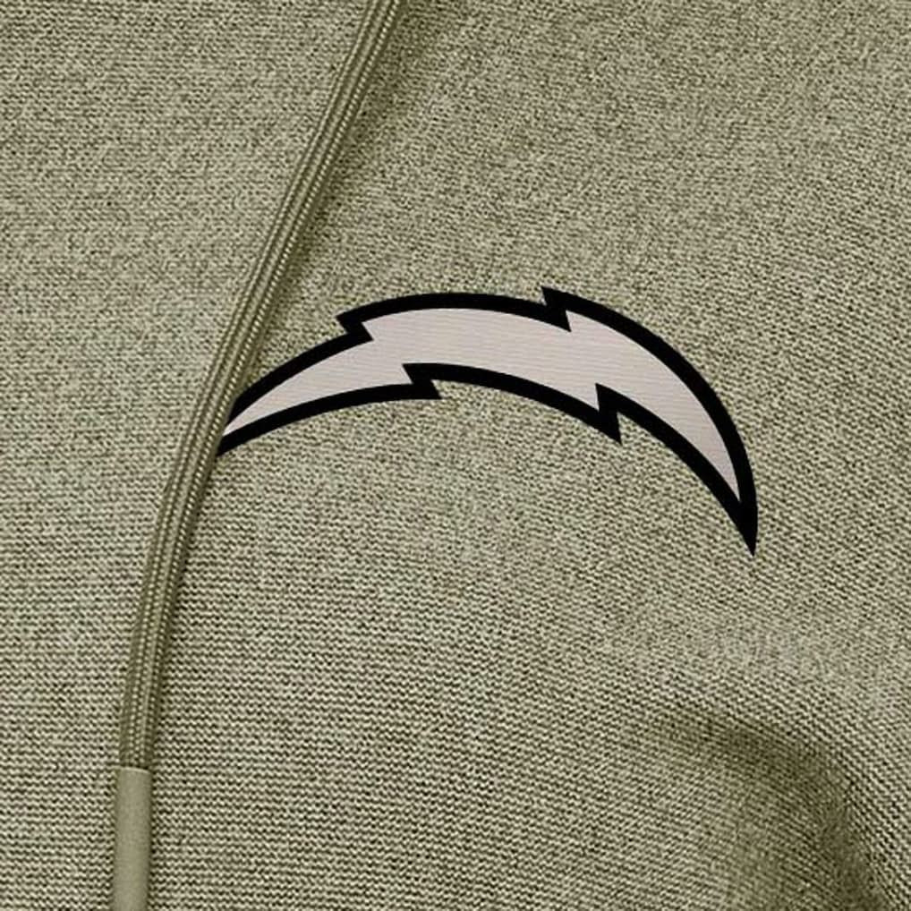 Los Angeles Chargers Antigua Women's Justice Pullover Hoodie - Olive for sale