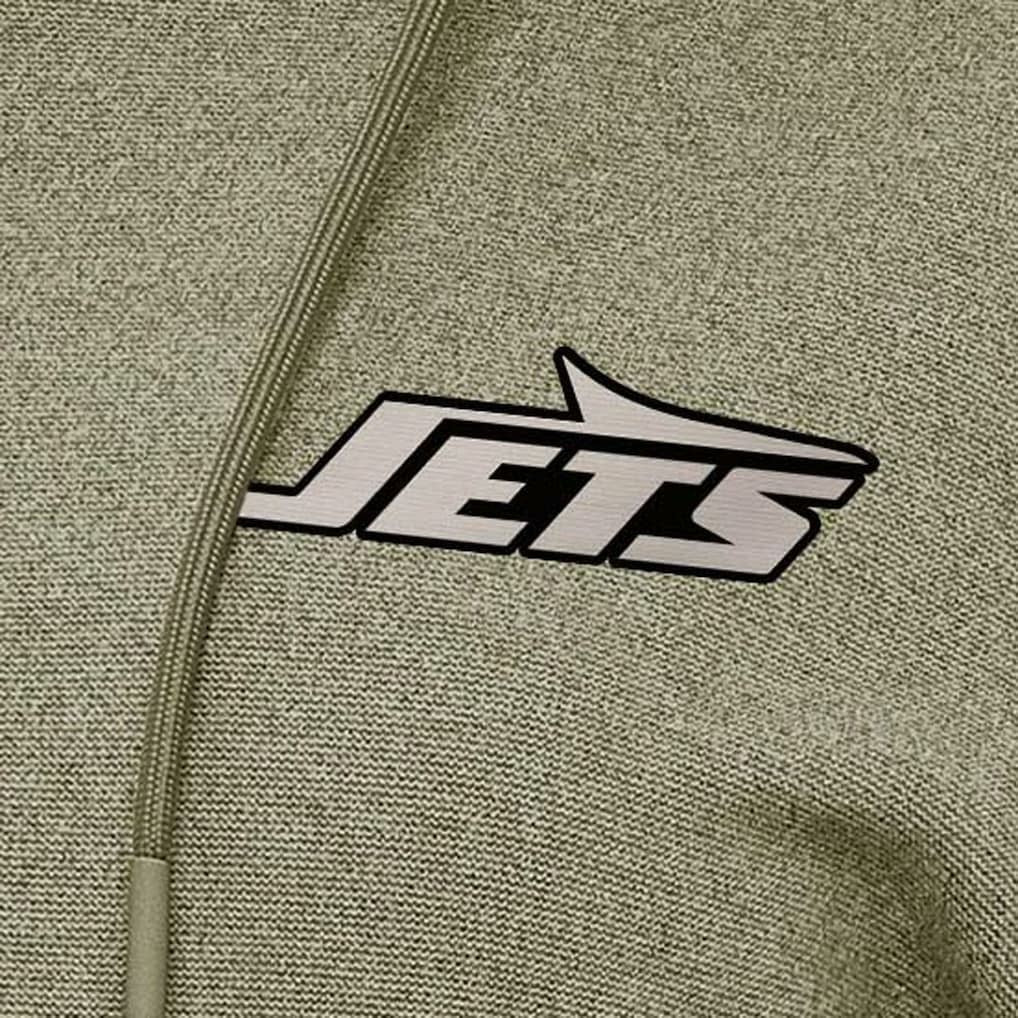 New York Jets Antigua Women's Justice Pullover Hoodie - Olive outlet
