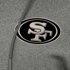 San Francisco 49ers Antigua Women's Justice Pullover Hoodie - Heather Black discount
