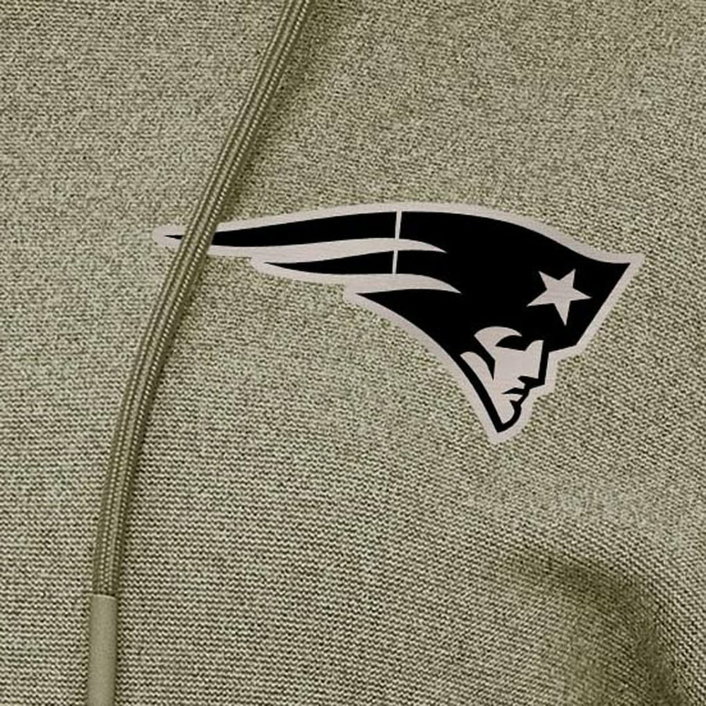 New England Patriots Antigua Women's Justice Pullover Hoodie - Olive outlet