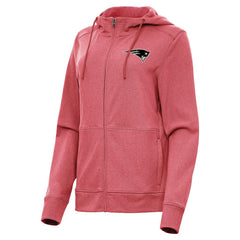 New England Patriots Antigua Women's Seeker Full-Zip Hoodie Jacket - Heather Red sale