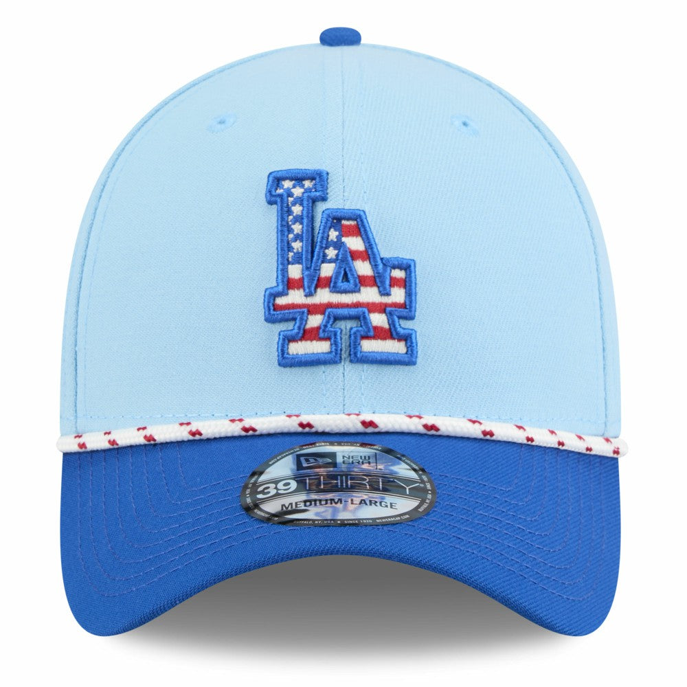 Los Angeles Dodgers 2025 Fourth of July 39THIRTY Flex Hat - Light Blue/Royal | New Era