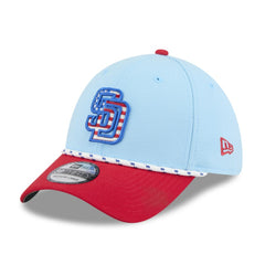 San Diego Padres 2025 Fourth of July 39THIRTY Flex Hat - Light Blue/Red | New Era