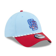 San Diego Padres 2025 Fourth of July 39THIRTY Flex Hat - Light Blue/Red | New Era