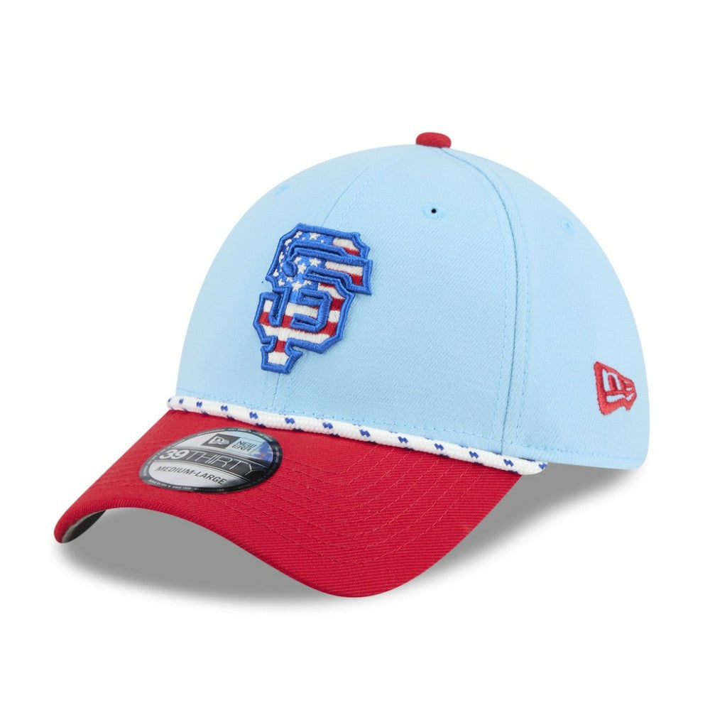 San Francisco Giants 2025 Fourth of July 39THIRTY Flex Hat - Light Blue/Red | New Era