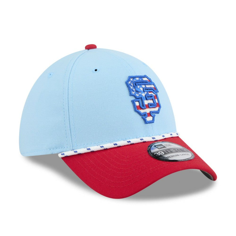 San Francisco Giants 2025 Fourth of July 39THIRTY Flex Hat - Light Blue/Red | New Era