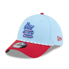 St. Louis Cardinals 2025 Fourth of July 39THIRTY Flex Hat - Light Blue/Red | New Era