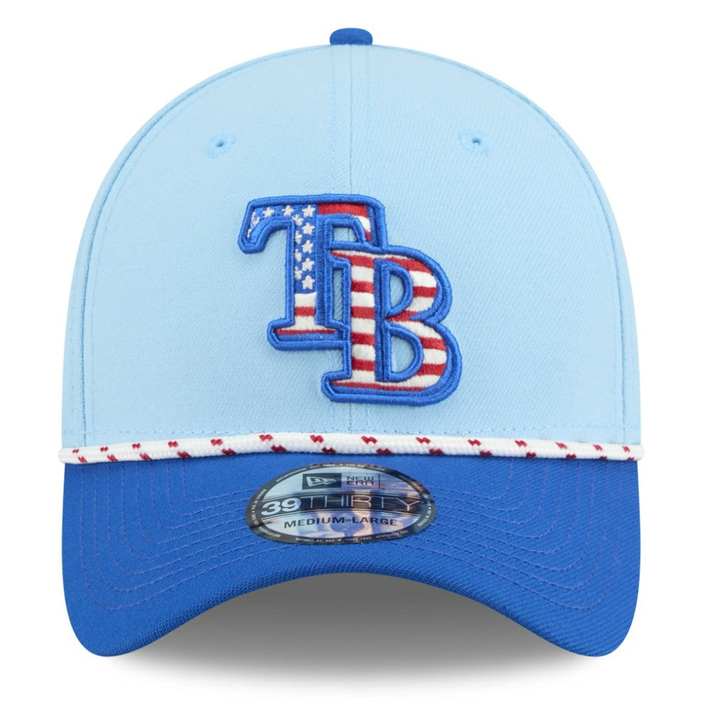 Tampa Bay Rays 2025 Fourth of July 39THIRTY Flex Hat - Light Blue/Blue | New Era