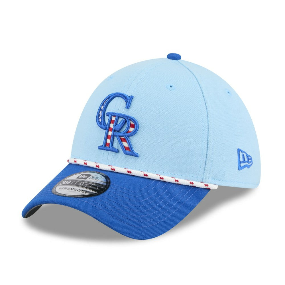 Colorado Rockies 2025 Fourth of July 39THIRTY Flex Hat - Light Blue/Blue | New Era
