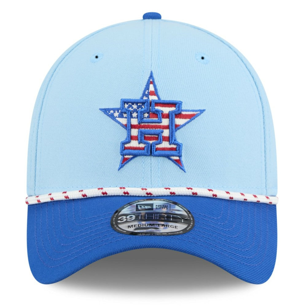 Houston Astros 2025 Fourth of July 39THIRTY Flex Hat - Light Blue/Blue | New Era