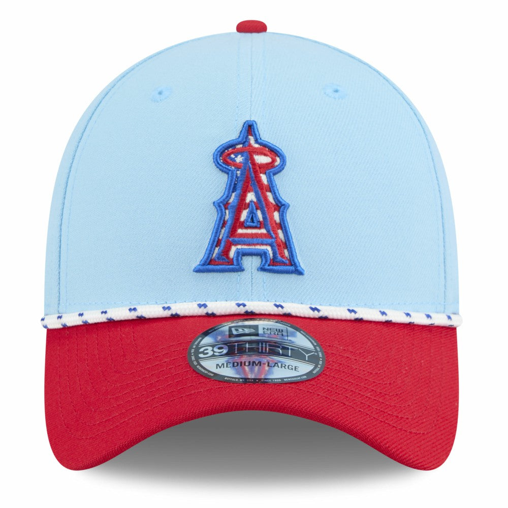 Los Angeles Angels 2025 Fourth of July 39THIRTY Flex Hat - Light Blue/Red | New Era