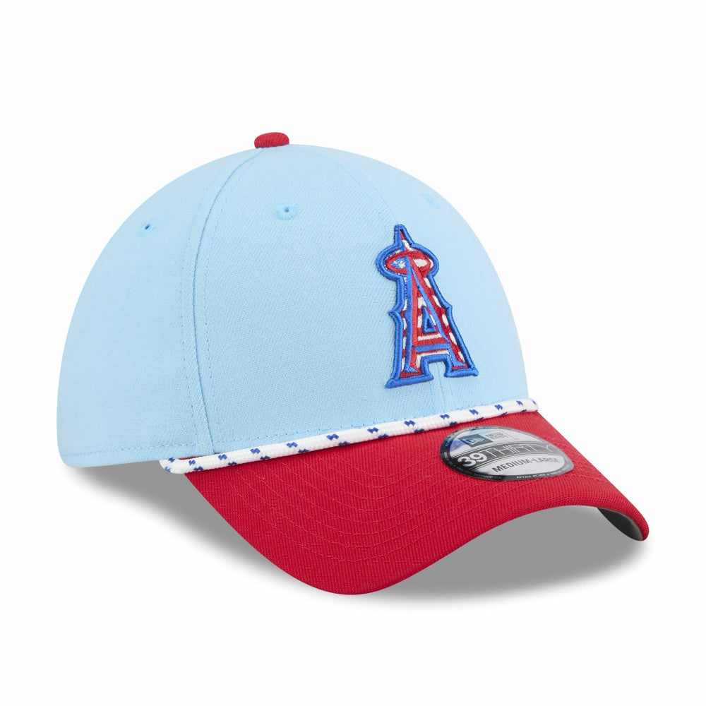 Los Angeles Angels 2025 Fourth of July 39THIRTY Flex Hat - Light Blue/Red | New Era
