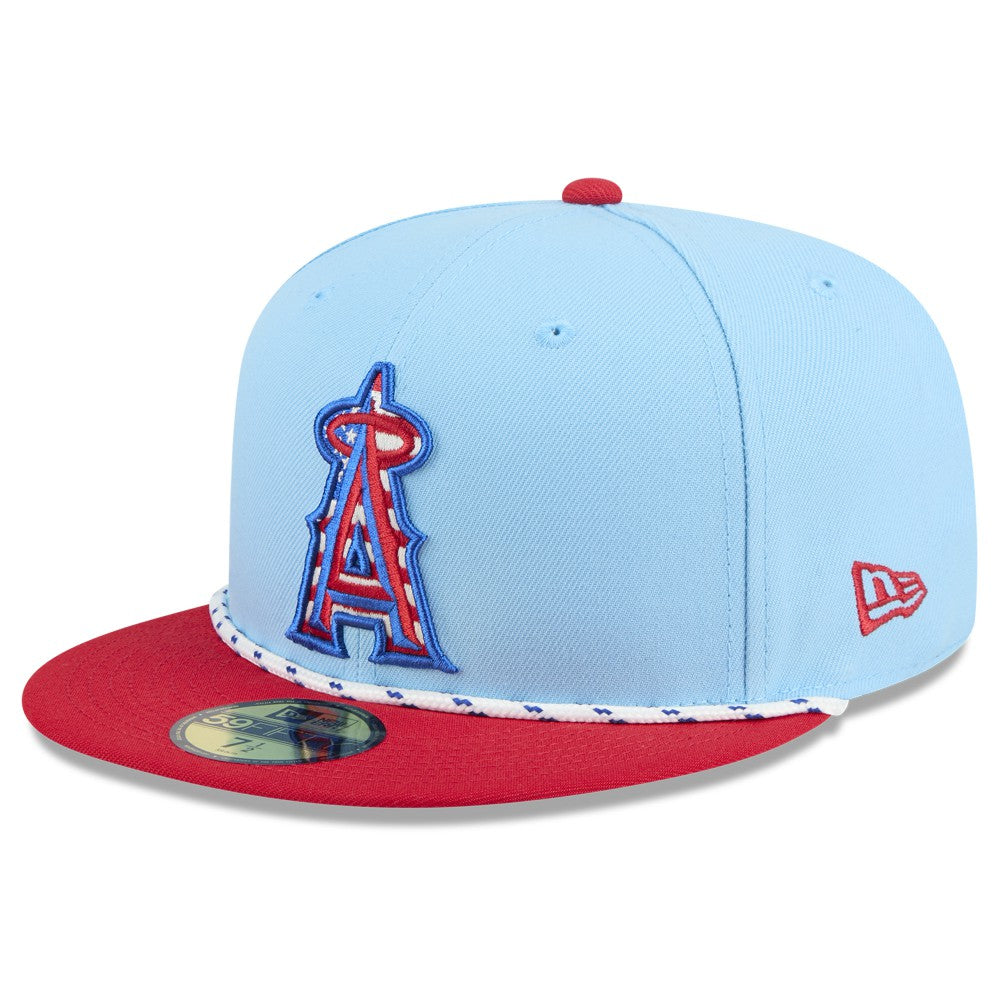 Los Angeles Angels 2025 Fourth of July 59FIFTY Fitted Hat - Light Blue/Red | New Era