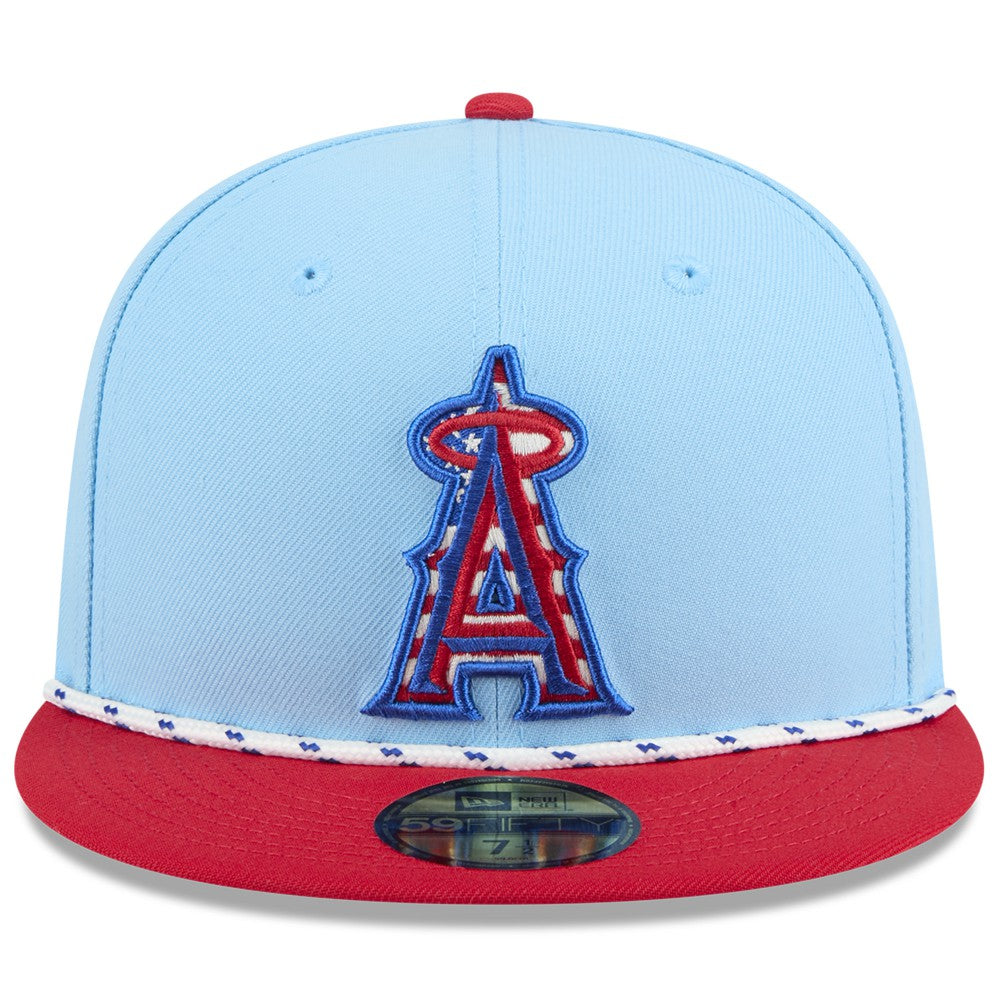 Los Angeles Angels 2025 Fourth of July 59FIFTY Fitted Hat - Light Blue/Red | New Era