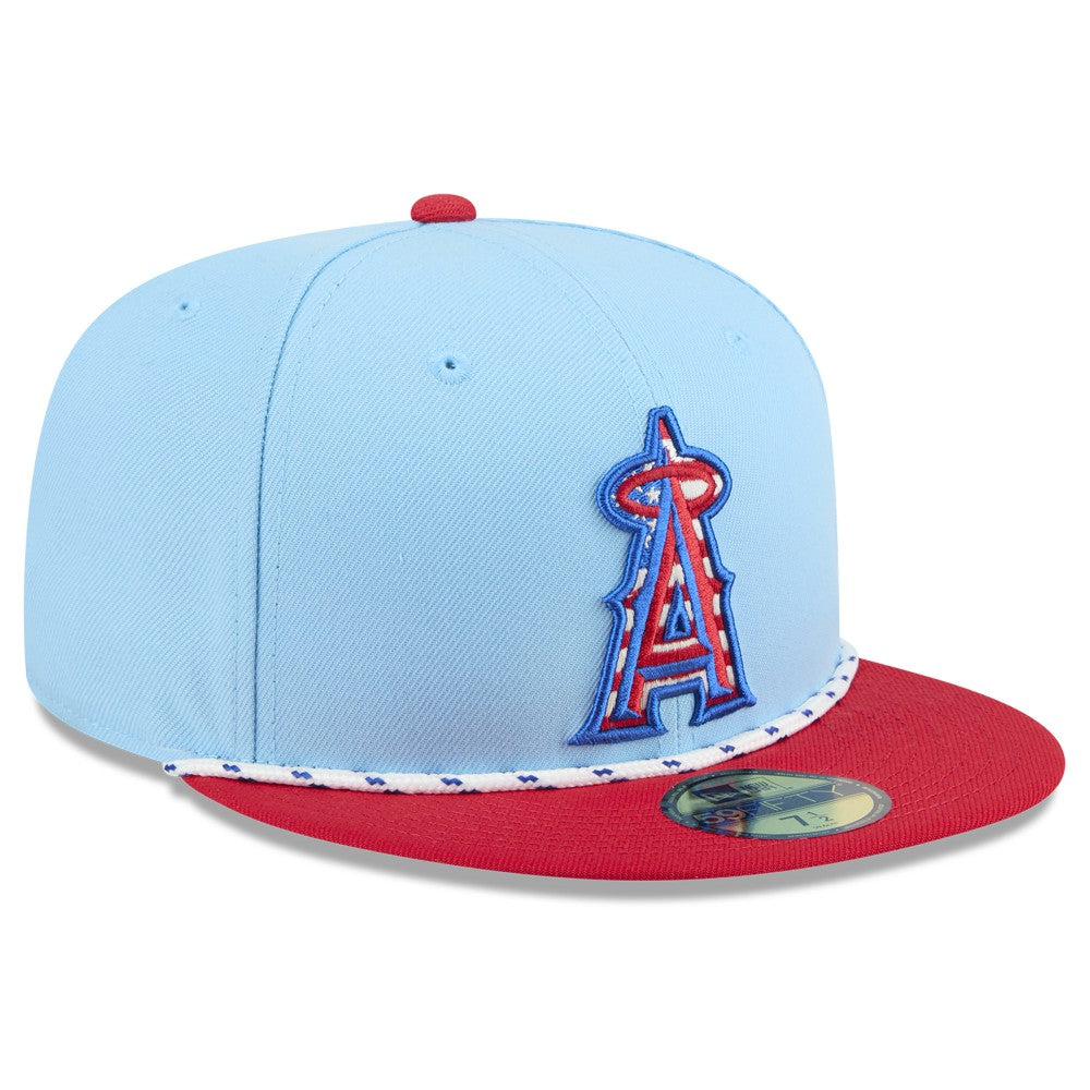 Los Angeles Angels 2025 Fourth of July 59FIFTY Fitted Hat - Light Blue/Red | New Era