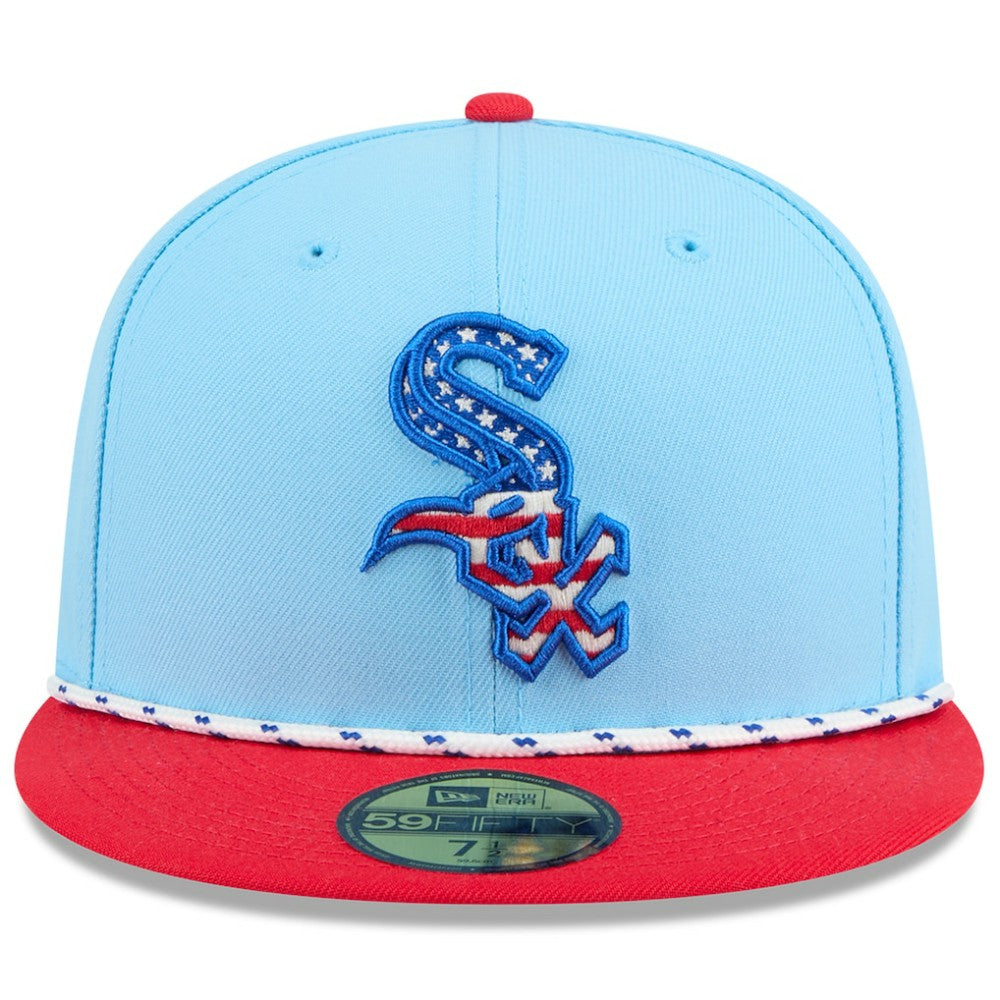 Chicago White Sox 2025 Fourth of July 59FIFTY Fitted Hat - Light Blue/Red | New Era