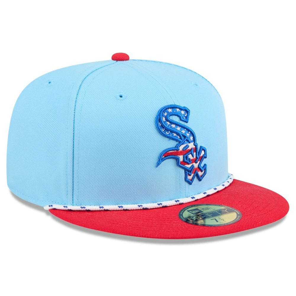 Chicago White Sox 2025 Fourth of July 59FIFTY Fitted Hat - Light Blue/Red | New Era