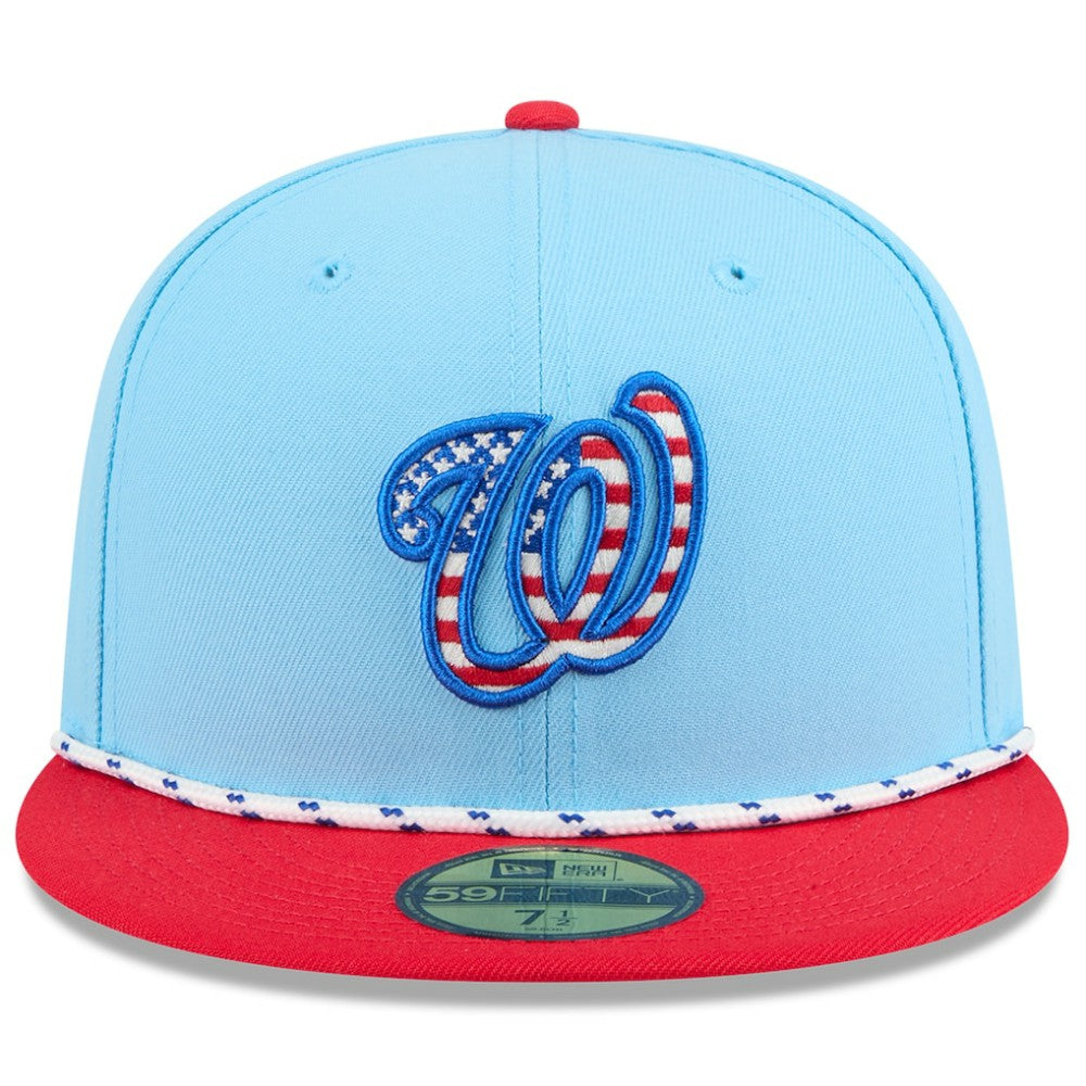 Washington Nationals 2025 Fourth of July 59FIFTY Fitted Hat - Light Blue/Red | New Era