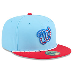 Washington Nationals 2025 Fourth of July 59FIFTY Fitted Hat - Light Blue/Red | New Era