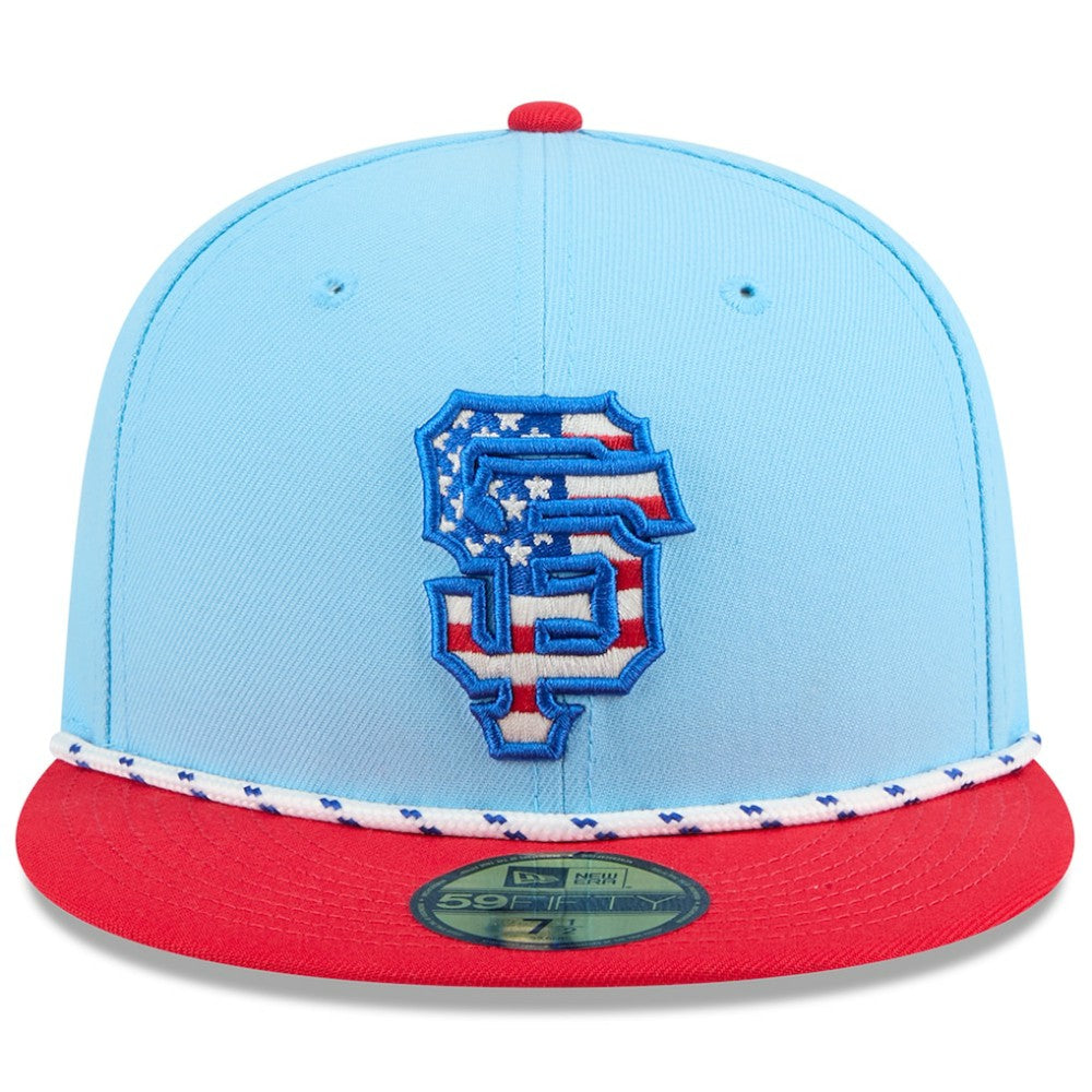 San Francisco Giants 2025 Fourth of July 59FIFTY Fitted Hat - Light Blue/Red | New Era